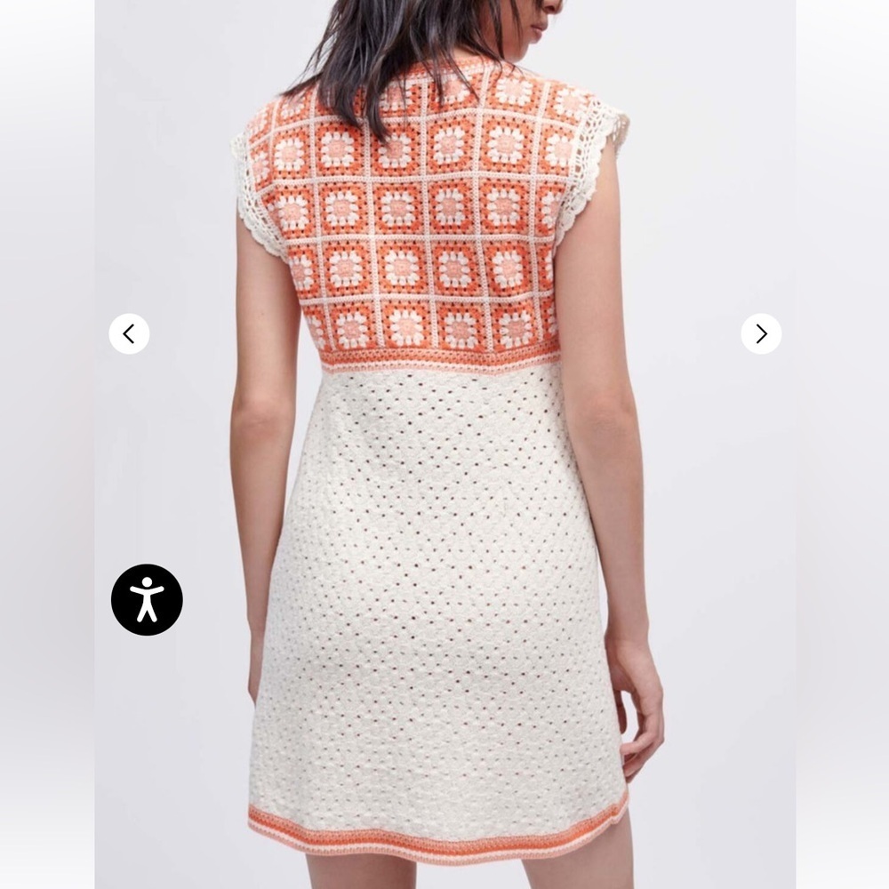 MAJE Roby Floral Crochet Minidress In Jaunes / Oranges-BNWT - Picture 10 of 11